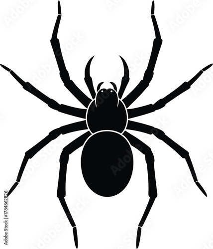 Black spider illustration arachnid creepy crawly insect halloween scary eps silhouette