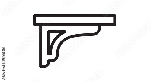 Shelf bracket outline icon vector
