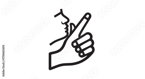 Chef's kiss gesture outline icon vector
