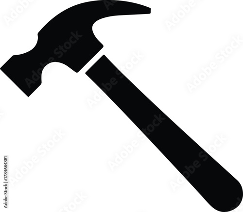 Black silhouette icon of a claw hammer on a white background