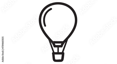 11. hot air balloon floating outline icon vector
