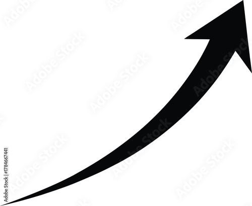 Arrow pointing up growth success direction sign symbol black and white eps silhouette