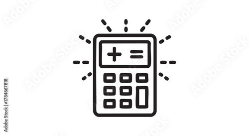 34. calculator computing outline icon vector
