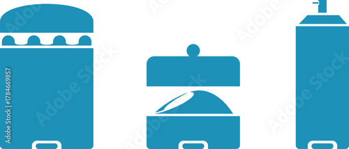 a tube of cream and ointment, deodorant, and a can of nail polish. Household chemicals and cosmetics