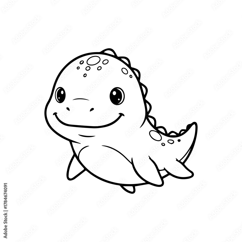 Fototapeta premium Dinosaur Outline Illustration 