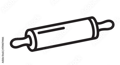 rolling pin kitchen tool outline icon vector
