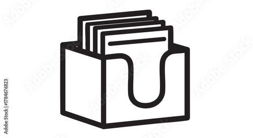 Cocktail napkins holder outline icon vector
