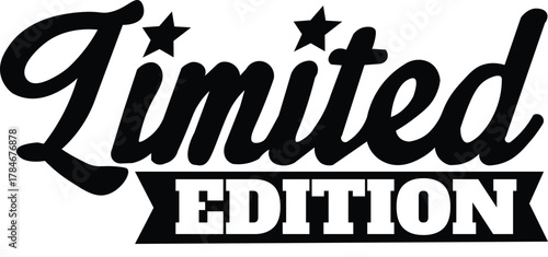 Limited edition text with stars