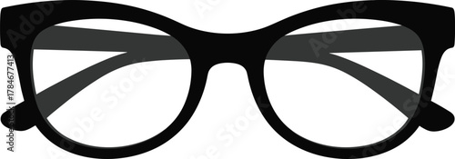 Foto Black eyeglasses frame vector illustration, modern optical glasses design, fashi