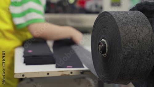 Close-up Fabric Movement in Textile Production