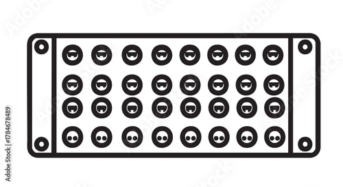 15. audio patch bay outline icon vector
