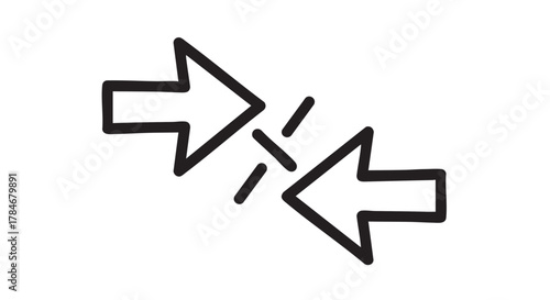 21. collision course vectors outline icon vector
