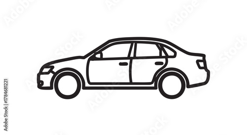 Car sedan outline icon vector
