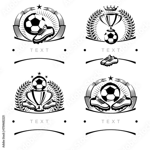 Football and soccer label and icon set. Collection icons football. Vector