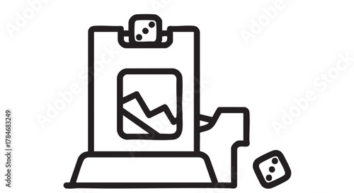 50. dice tower outline icon vector
