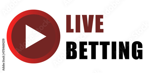 Live betting button. Play icon Vector. Online game interface. Event stream element.