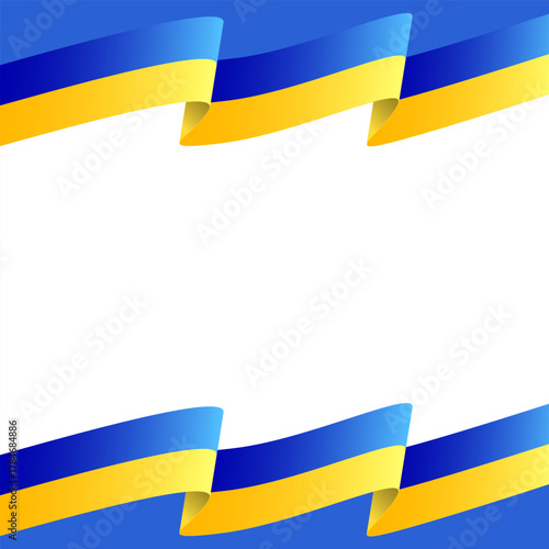 Ukraine Flag Template. Ukrainian National Symbol Frame. National Holiday Background.