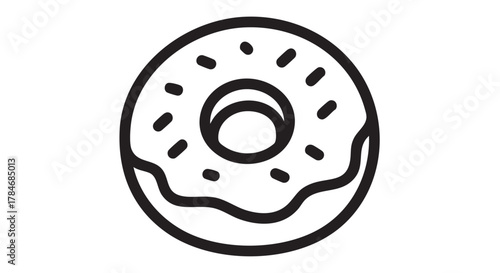 47. round savory fried donut outline icon vector

