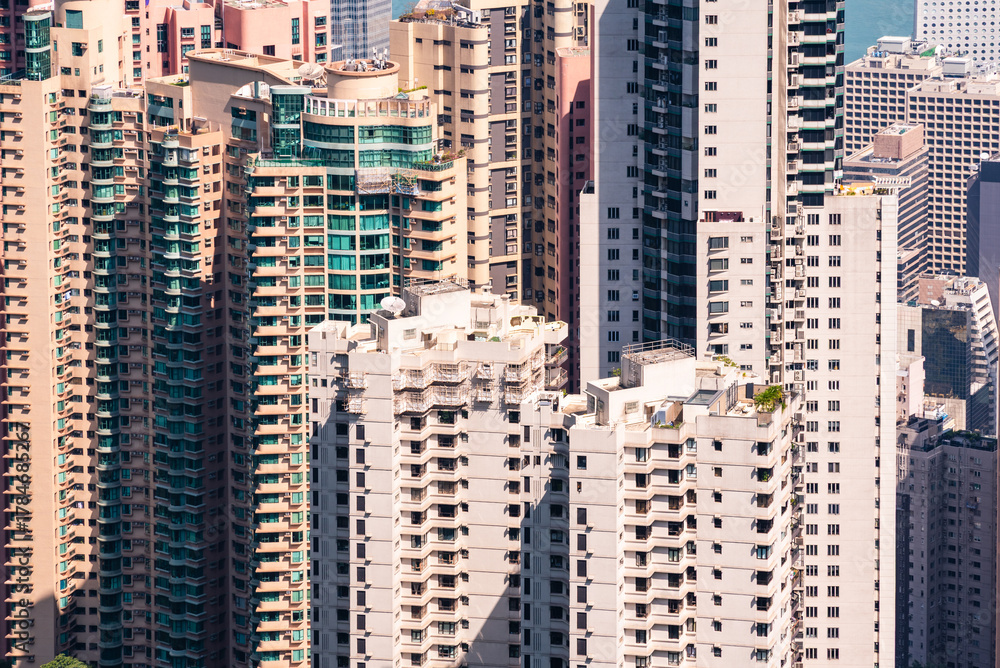 Obraz premium Hong Kong city, skyscrapers and modern architecture