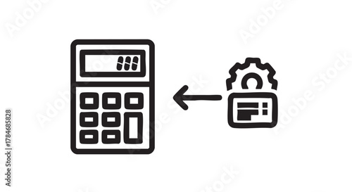 34. calculator computing outline icon vector
