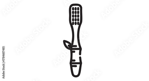 5. bamboo toothbrushes outline icon vector
