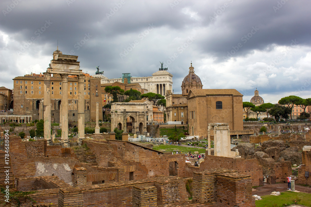 Fototapeta premium Ancient Forum Romanum, Foro Romano, Rome, Italy