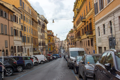 Typical old street in Rome, Italy