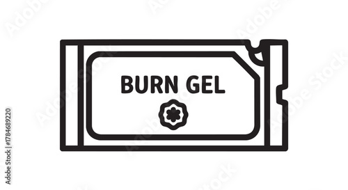 Burn gel packets outline icon vector
