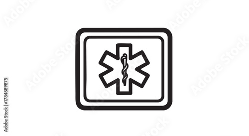 28. emergency medical badge outline icon vector
