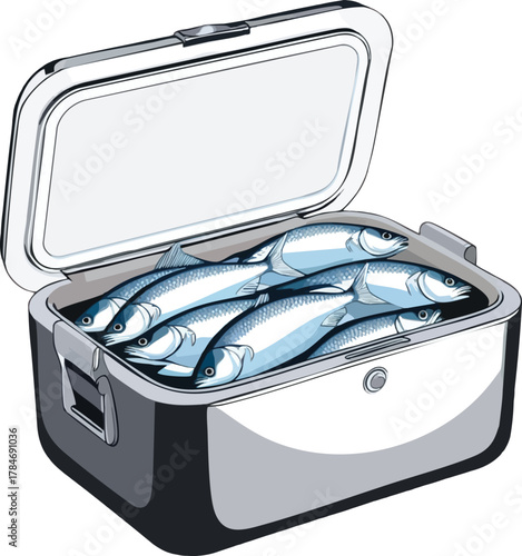 Cooler Box Filled with Fresh Lake Fish
