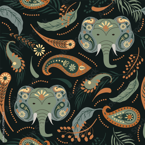 Traditional seamless Paisley pattern. Indian Kashmir ornament. Vector