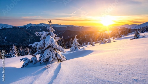 sunset in the mountains