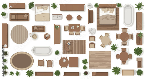 Interior design floor plan visualizing furniture layout showcasing room planning in a top view perfect for architecture blogs and home renovation projects.