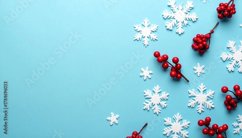 red flowers on a blue background