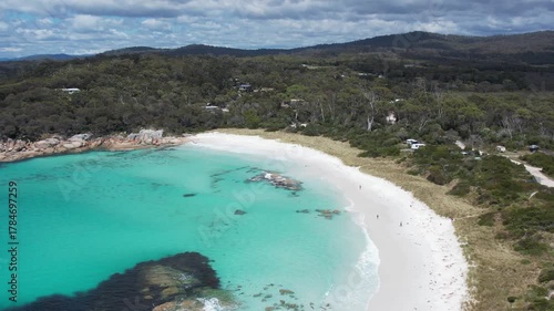 Wallpaper Mural Beautiful snow-white beach and turquoise sea in Tasmania view from above Torontodigital.ca