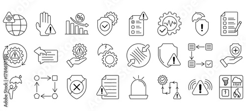Set of mitigation Icons or symbols Vector fully editable file.