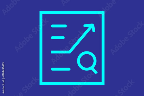 The main graphic is an outline of a document or piece of paper (a square with a single, continuous line).