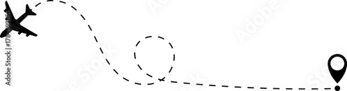 Airplane Route Icon. Travel symbol.