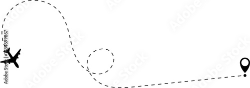 Airplane Route Icon. Travel symbol.