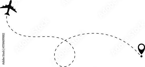 Airplane Route Icon. Travel symbol.