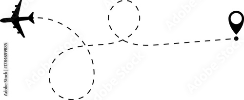 Airplane Route Icon. Travel symbol.