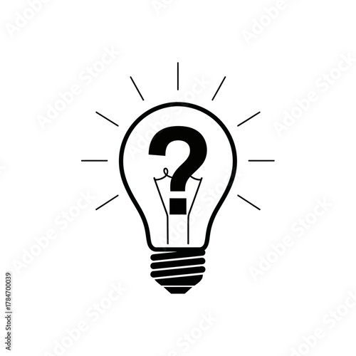 Idea Light Bulb with Question Mark Icon