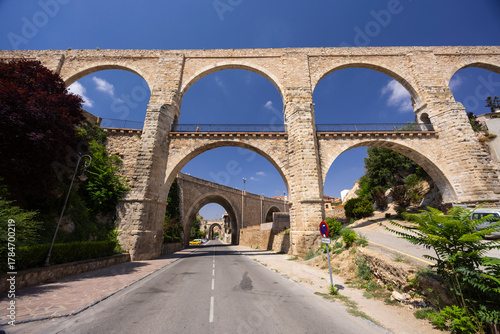 Los Arcos de TERUEL aqueduct spanning historic Calle San Martin in Spain