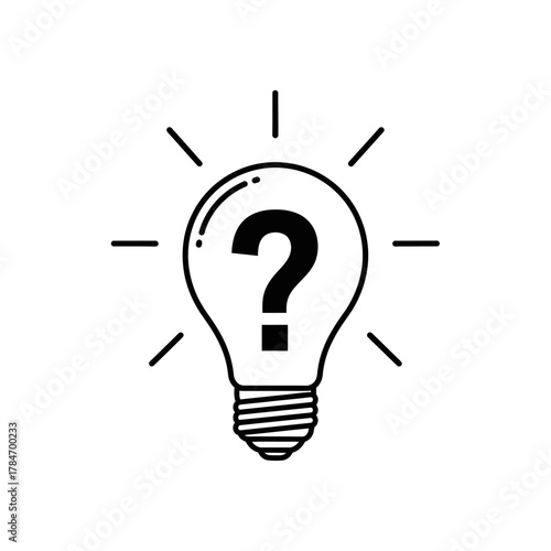 Idea Light Bulb with Question Mark Icon