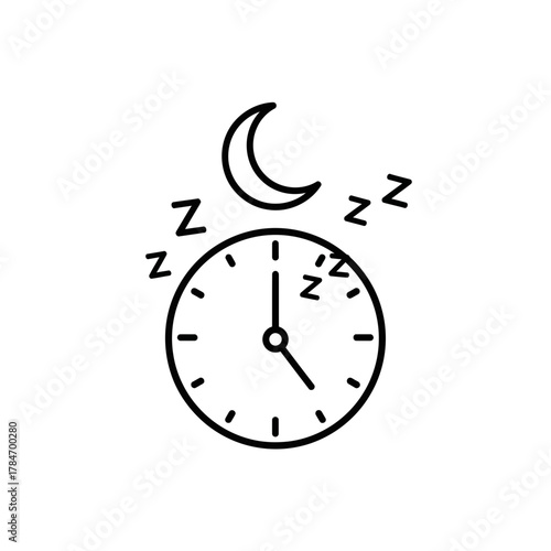 Sleep Time Clock with Moon Icon