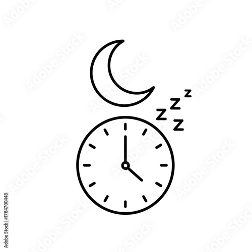 Sleep Time Clock with Moon Icon
