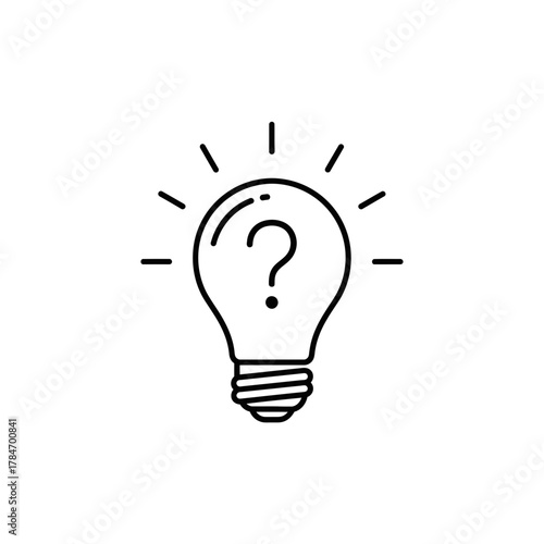 Idea Light Bulb with Question Mark Icon