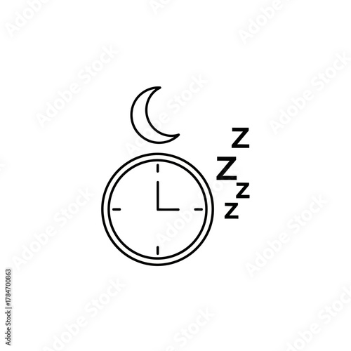 Sleep Time Clock with Moon Icon