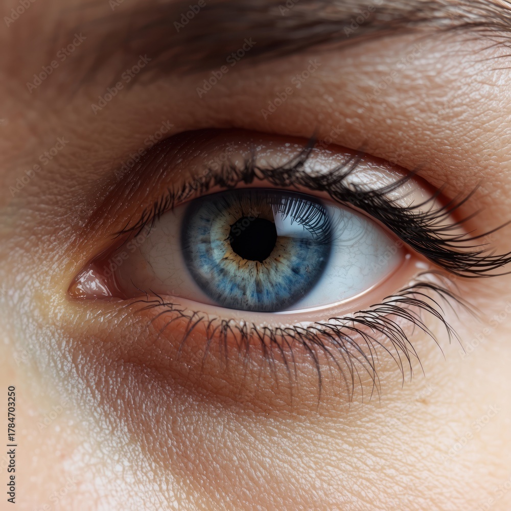 Fototapeta premium Close-up of a striking blue human eye