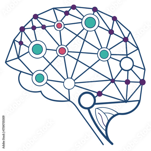 Abstract neural network brain connection concept illustration